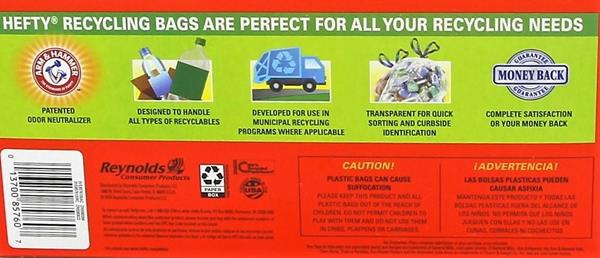 hefty recycling bags clear