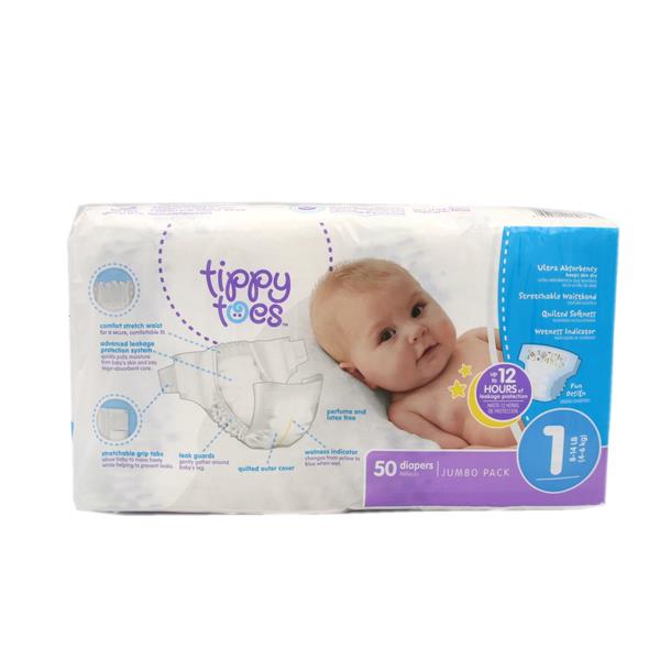 Tippy Toes Diapers Jumbo Pack Size 1 814 Lbs HyVee Aisles Online