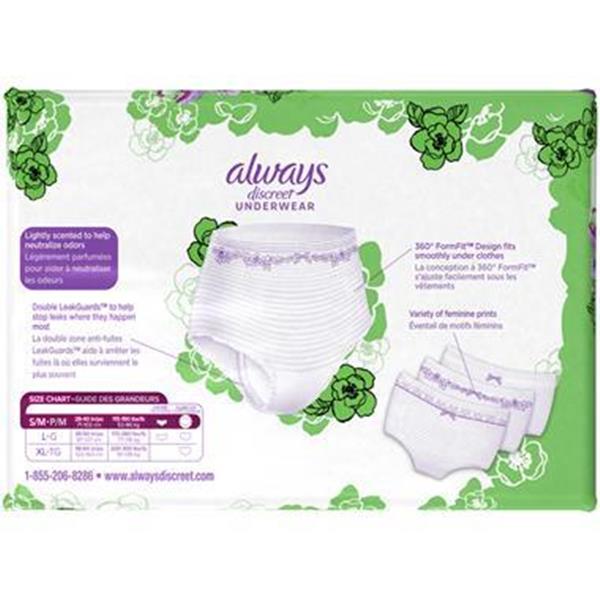 Always Discreet Incontinence Underwear for Women Maximum Absorbency, S/M,  19 Count - The Fresh Grocer