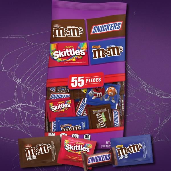 Snickers Skittles & M&M'S Milk Chocolate Assorted Bulk Halloween Candy Variety  Pack, 90 ct/48.32 oz - Harris Teeter