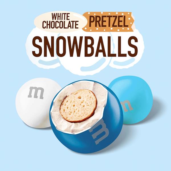 Mコレクション25　ホワイトスペシャル 80g M&M'S White Chocolate Pretzel Snowballs Holiday Candy, 7.44oz | Hy