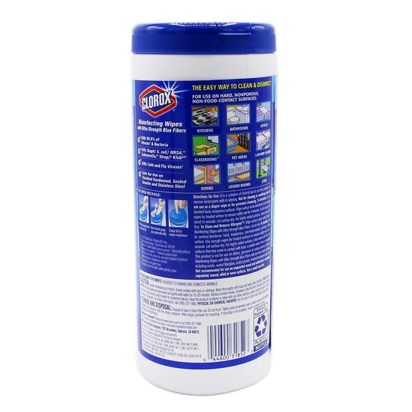 Clorox Disinfecting Wipes with Ultra Strength Blue Fibers 30Ct HyVee