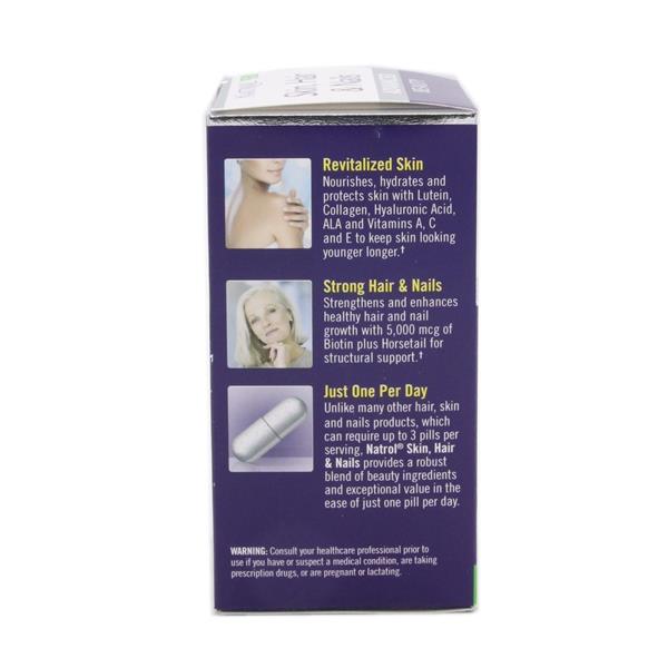 Витамины для волос, ногтей и кожи, Skin Hair Nails 60 капсул → Natrol ᐈ  Купить в