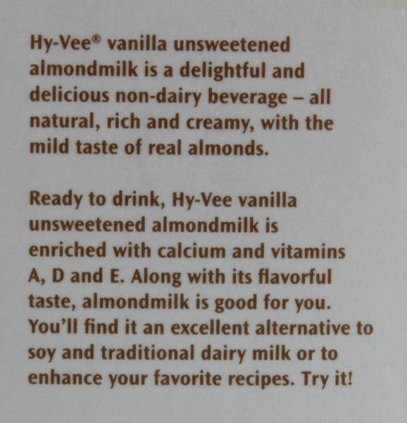 HyVee Unsweetened Vanilla Almond Milk HyVee Aisles Online Grocery