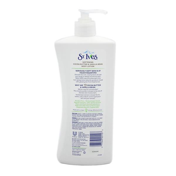 St Ives Softening Cocoa Butter And Vanilla Bean Body Lotion Hy Vee Aisles Online Grocery Shopping 