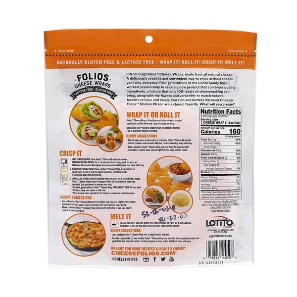 folio cheese wrap nutrition facts
