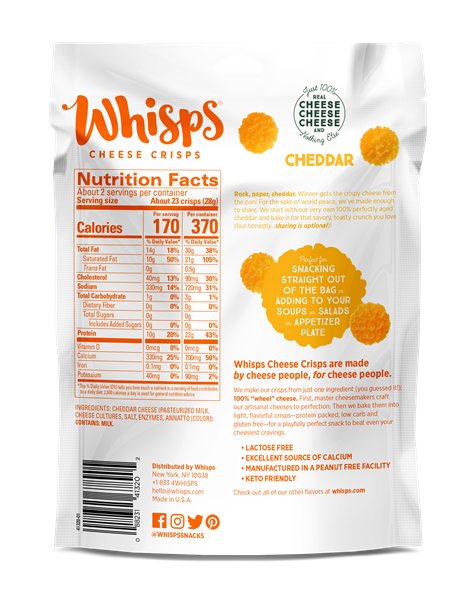 Whisps Cheddar Cheese Crisps | Hy-Vee Aisles Online Grocery Shopping