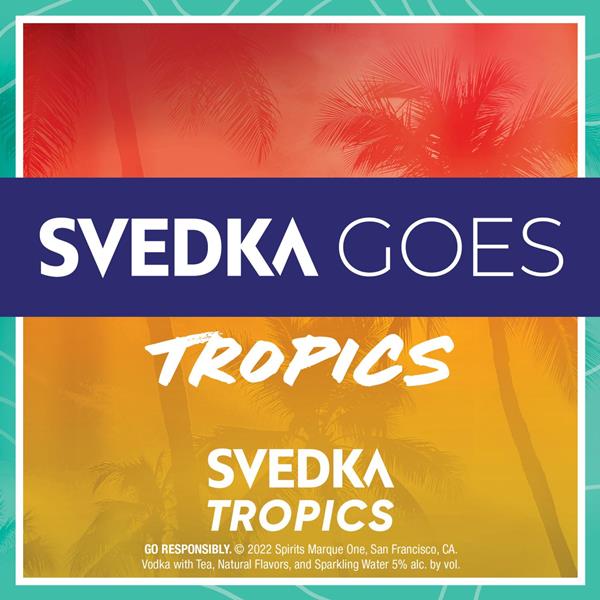 Tropics Raspberry Label SVEDKA Tropics Raspberry Kiwi Vodka Tea Spritz Canned Cocktail, 4 pk ...