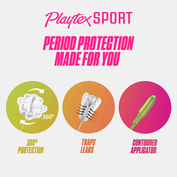 Playtex Sport Plastic Tampons Unscented Super Absorbency