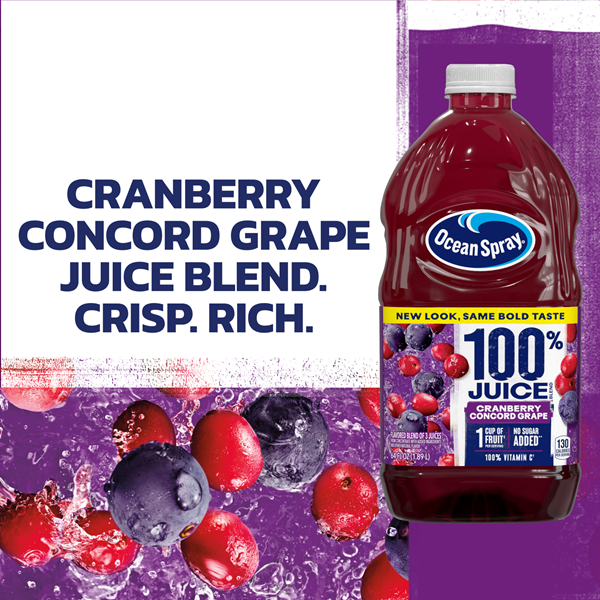 Ocean Spray Cranberry Concord Grape Flavor 100% Juice 64 oz Hy