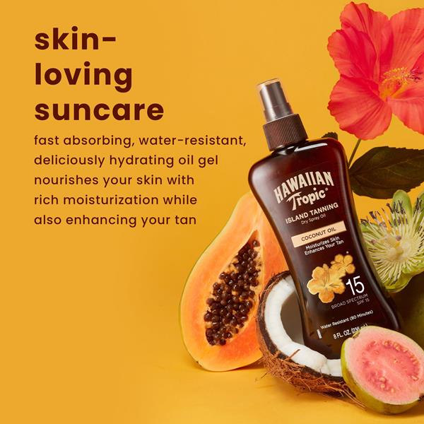 Hawaiian Tropic Dark Tanning Oil Pump Spray Broad Spectrum SPF 15
